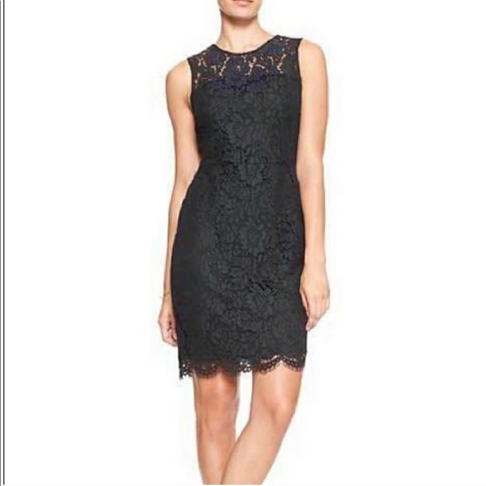 Banana Republic Navy Blue Overlay Dress Size 00